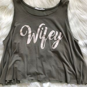 Small Green Wifey Muscle Tank